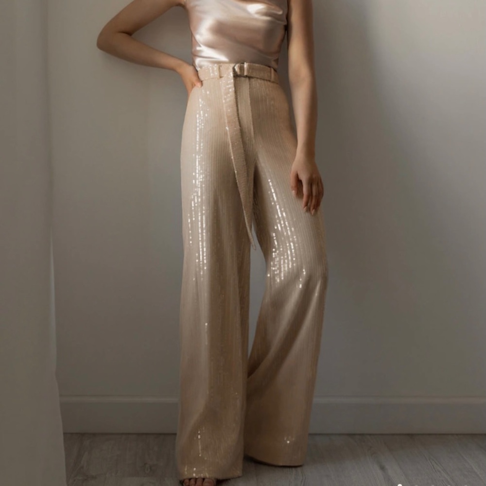 Sequin Palazzo Pants (Lichi, size S)